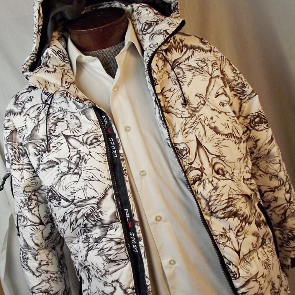 RLX Sport Ralph Lauren Mens Down Hybrigruge Ski Parka Jacket Recco Small